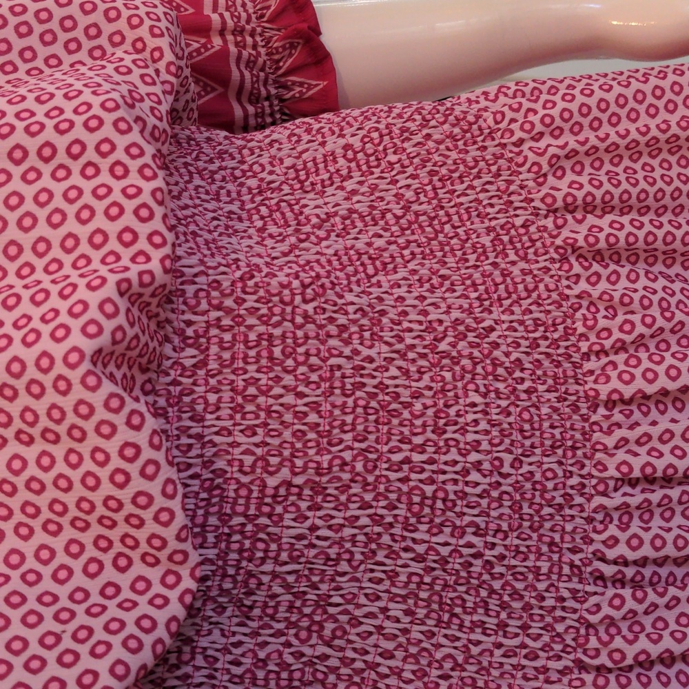 CEZELE  Pink Geometric Bohemian Summer Midi Dress Small - Picture 17 of 17